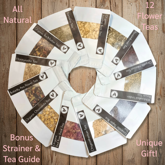 Flower Power Tea Sampler - Unique Gift - White tea pouches