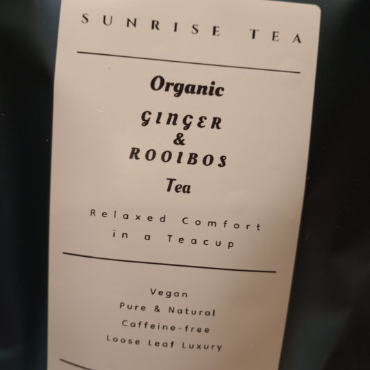 organic ginger and rooibos tea package