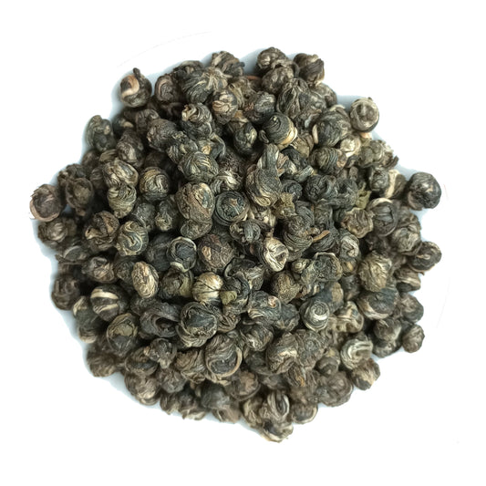 buddhas tears white tea / jasmine pearls tea