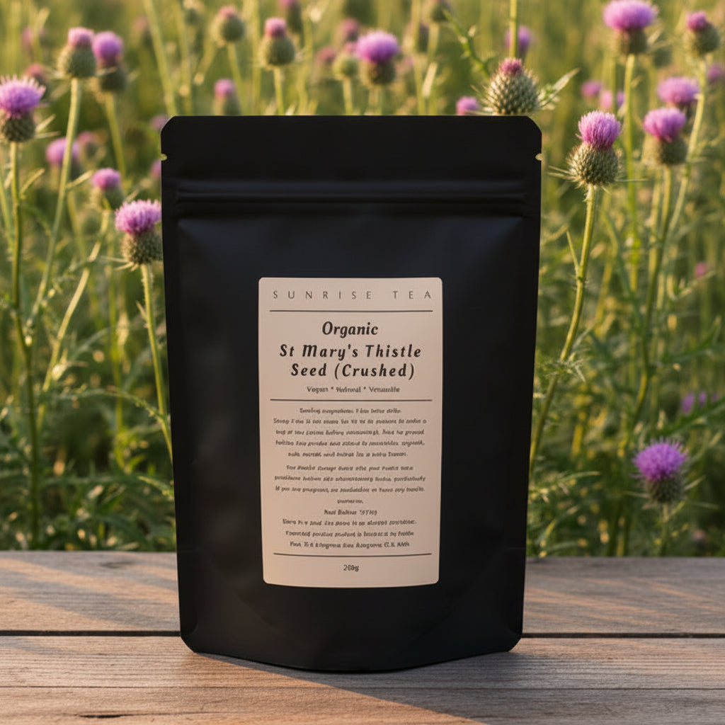 ORGANIC ST MARY'S THISTLE SEED CRUSHED IN PACKAGE
