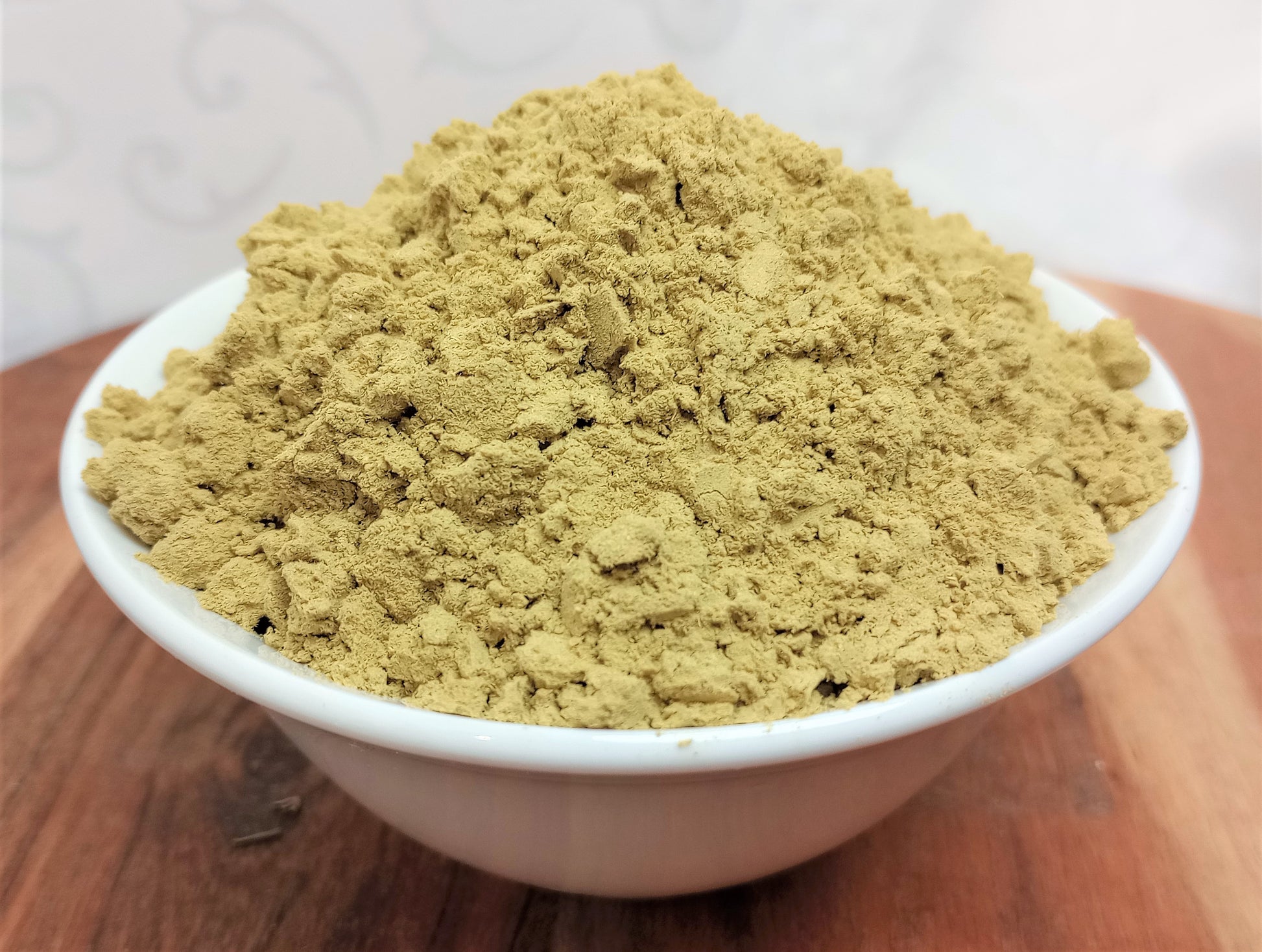 organic chamomile powder in a bowl