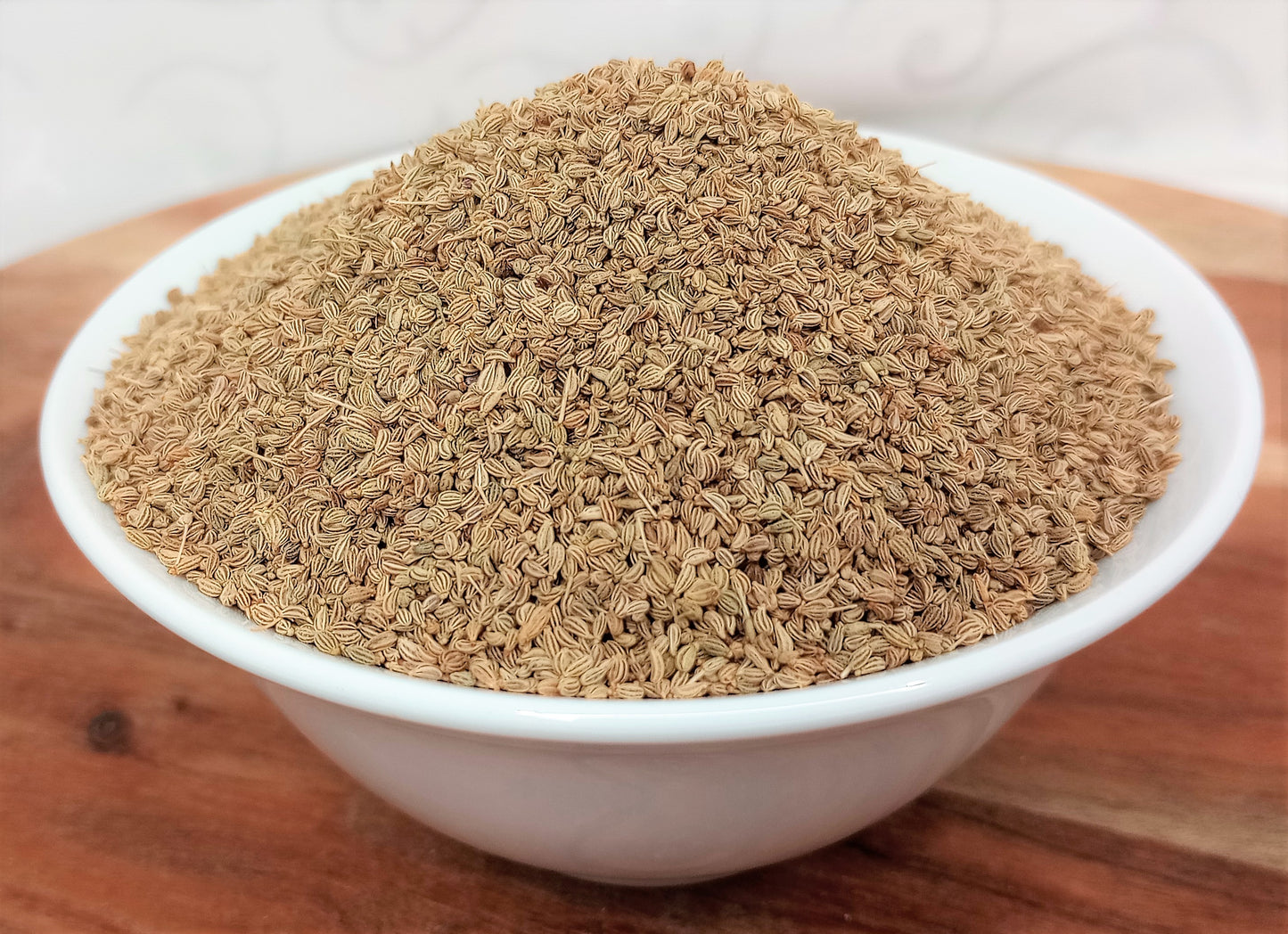 ajwain seeds in a white bowl