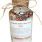 natural bath soak with magnesium chloride salts and dried flowers made fresh to order