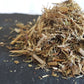 Epilobium tea leaves, also known as small flowered willow herb is displayed here in its dried form. Looks like hay cut into short lengths. Helpful for inflammation, urinary tract infections and prostate issues.