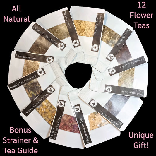 Flower Power Tea Sampler - Unique Gift - White tea pouches