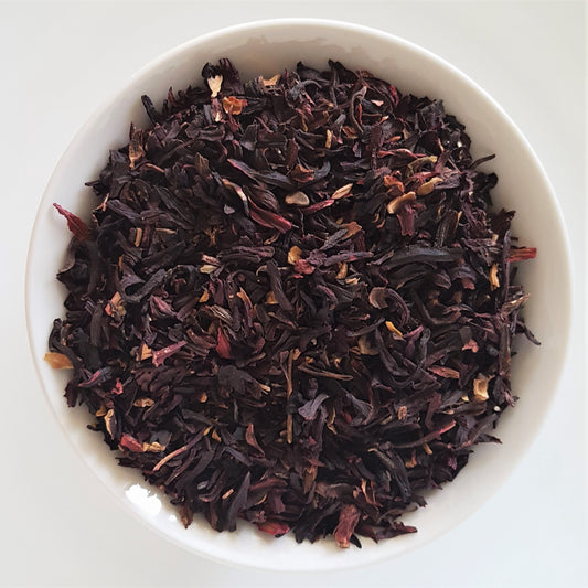 hibiscus tea in a bowl