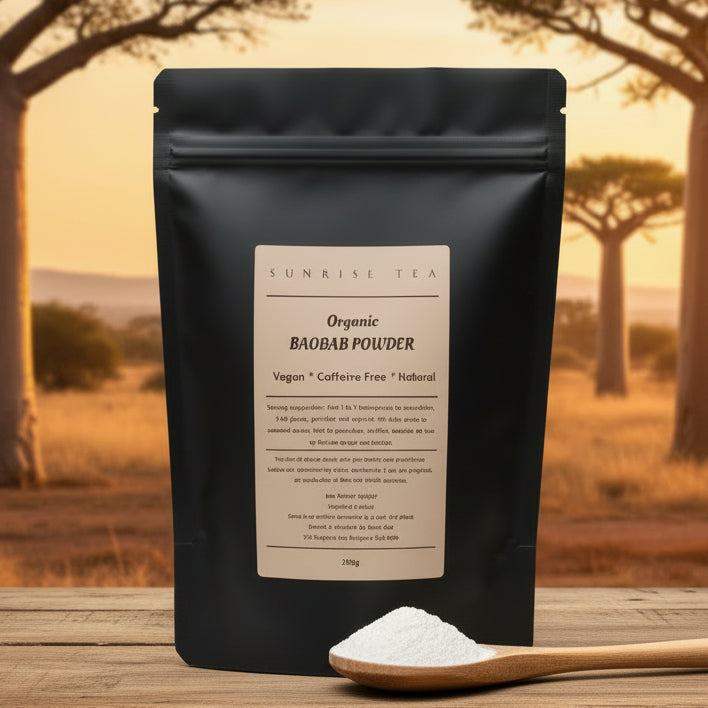 organic baobab powder by sunrise tea
