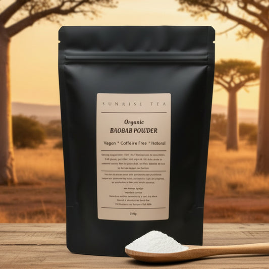 organic baobab powder by sunrise tea
