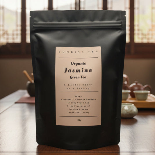 organic jasmine green tea by Sunrise Tea