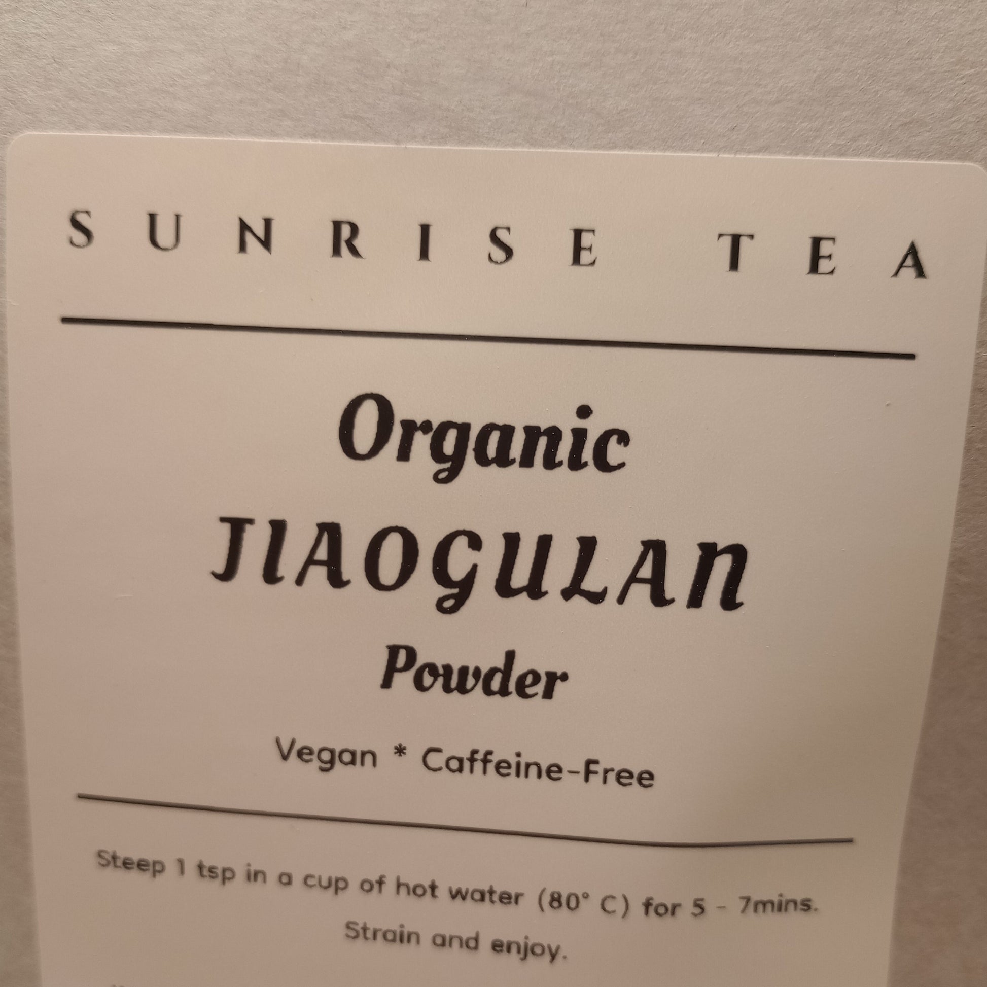 organic jiaogulan powder by sunrise tea