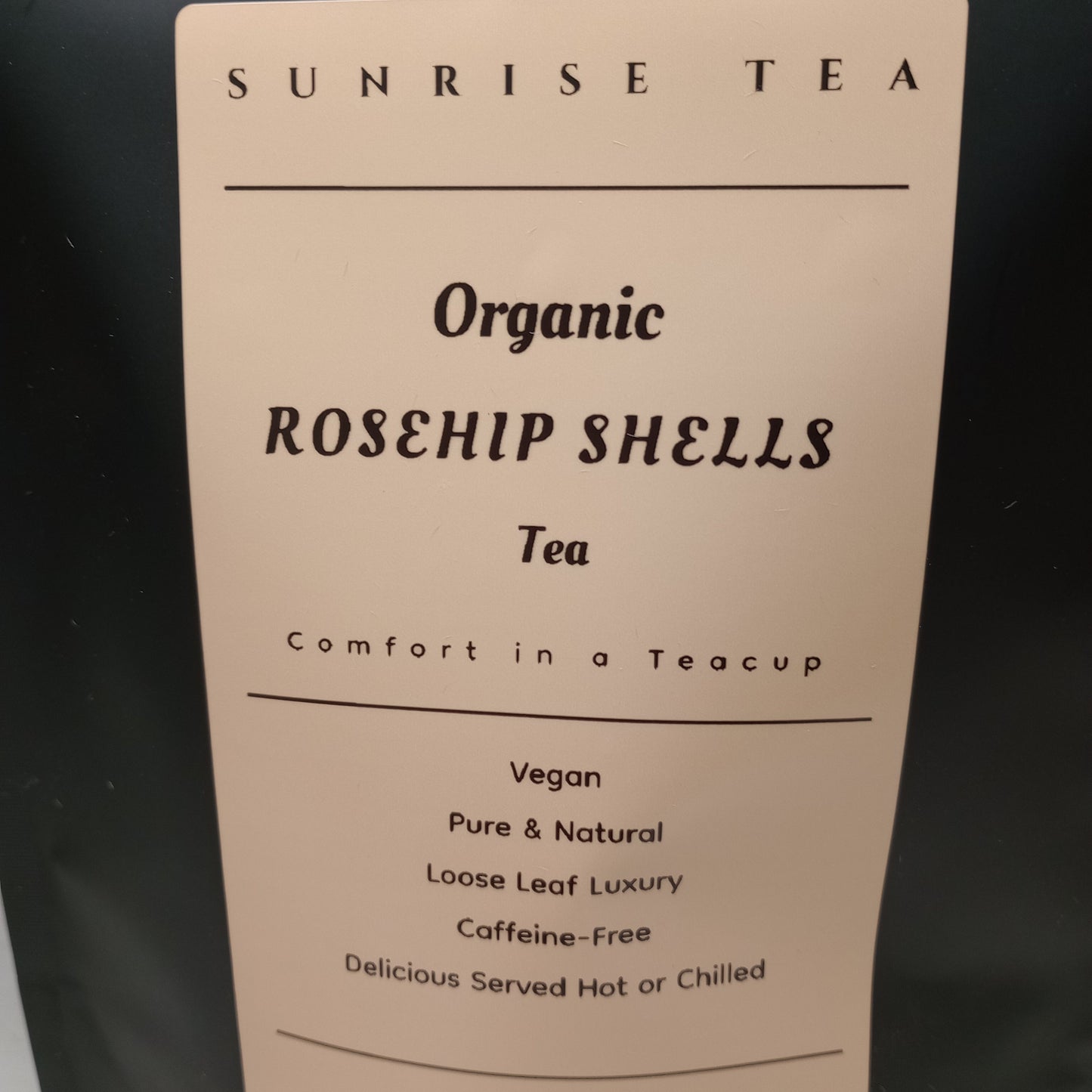 organic rosehip shells tea by sunrise tea