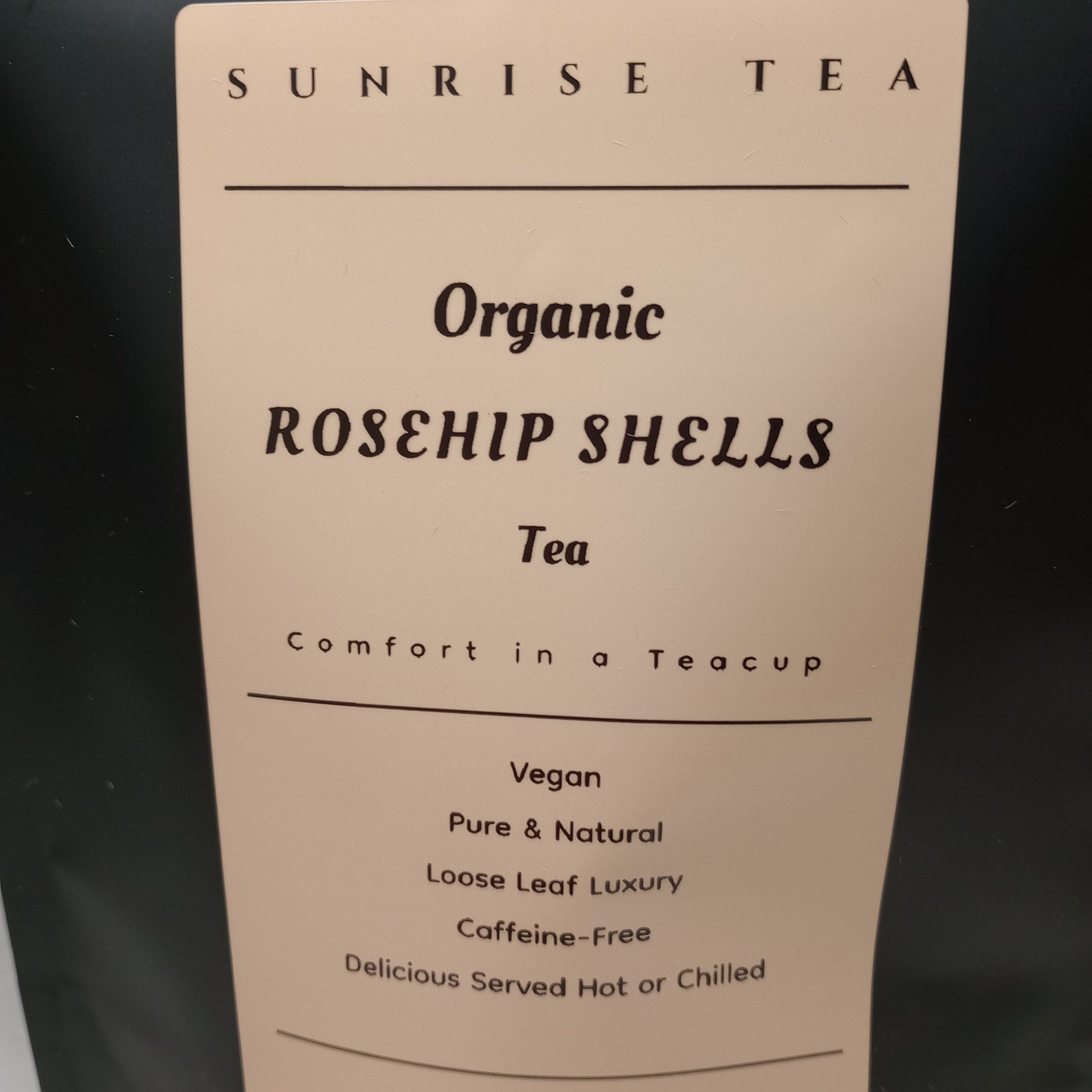 organic rosehip shells tea by sunrise tea