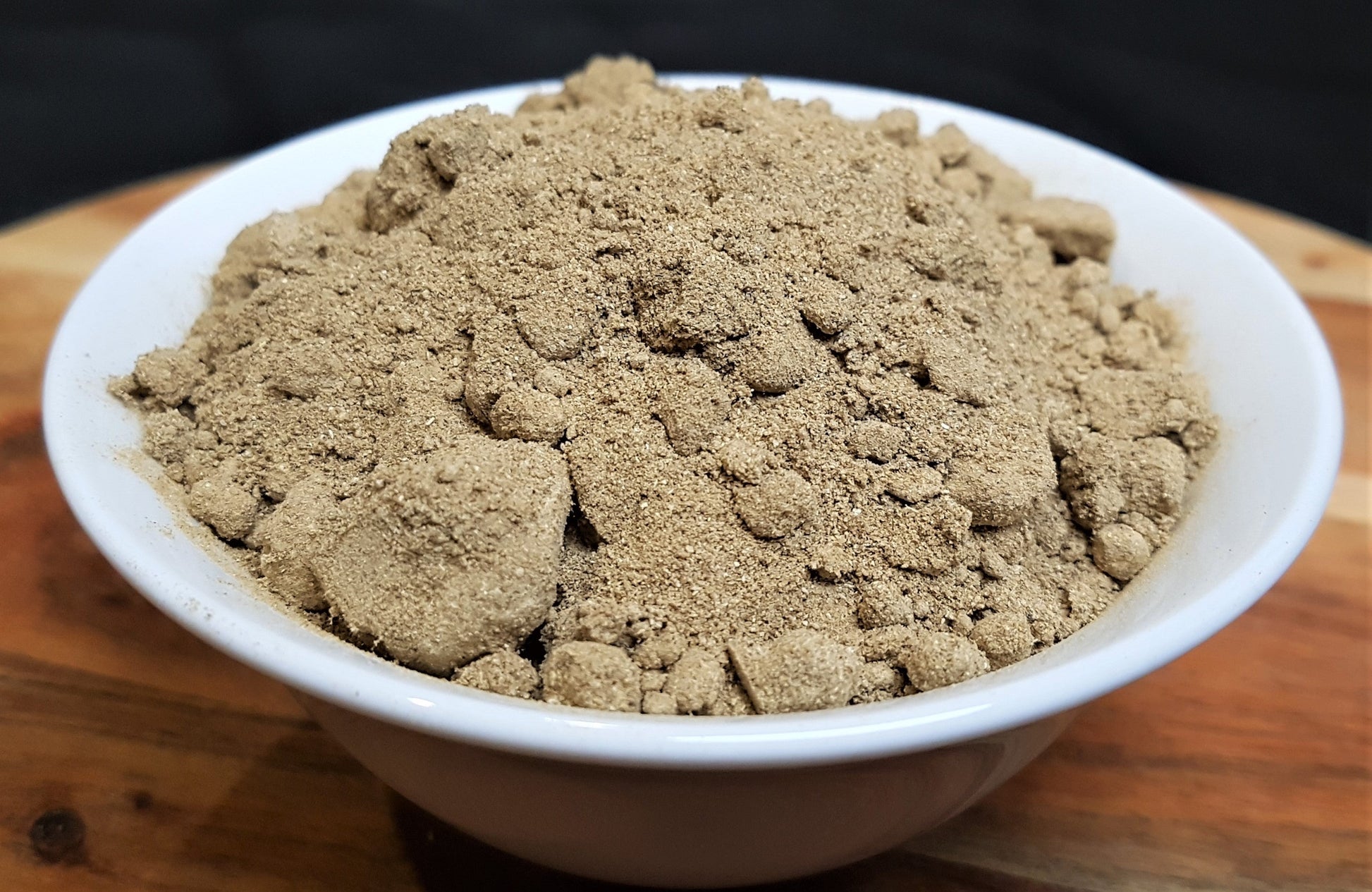 organic burdock powder in bowl close up