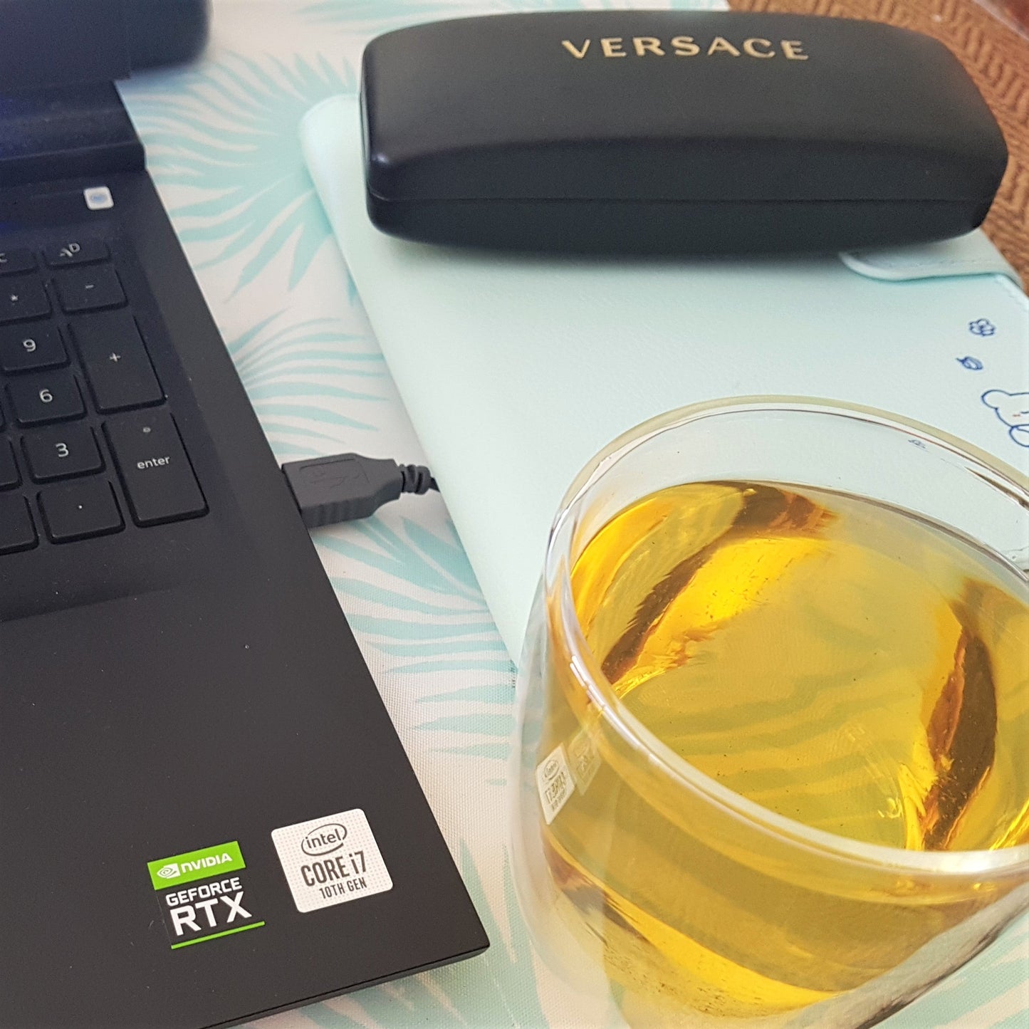 passionflower tea brewed in a glass tea cup