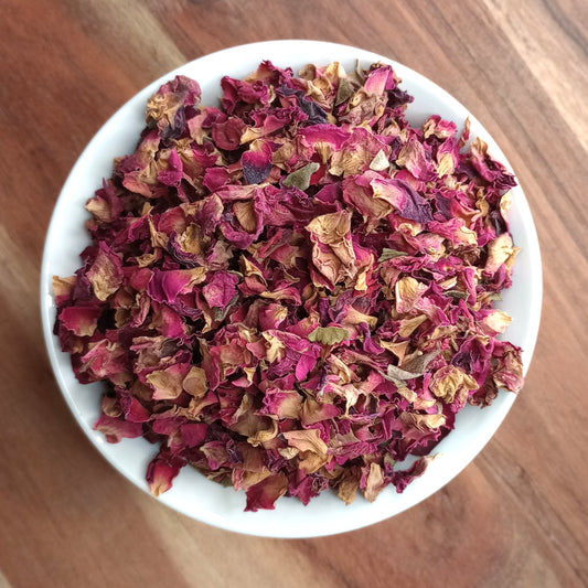 organic red rose petals