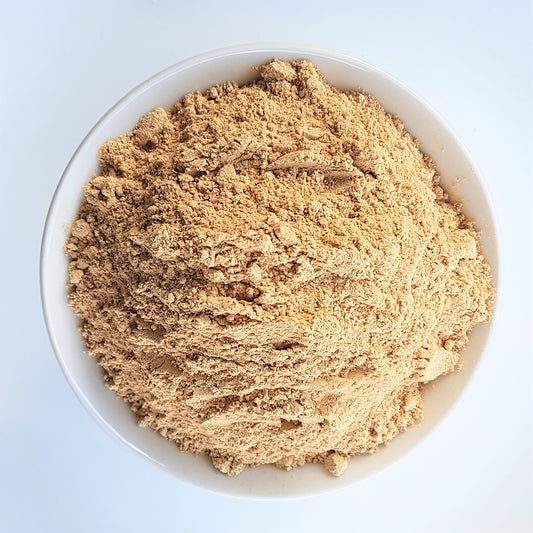 organic maca powder in bowl