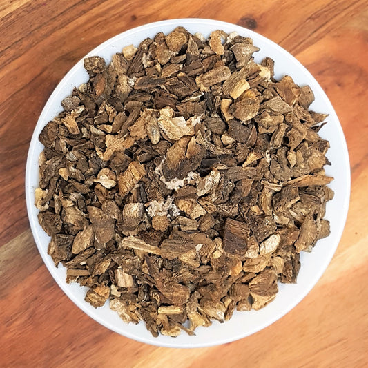 organic burdock root in bowl