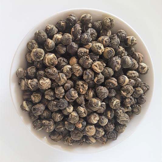 jasmine pearls in a bowl